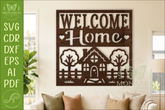 Welcome Home Farmhouse Wall Sign SVG, Rustic House Decor Product Image 1