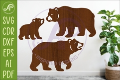 Woodland animal Silhouette Bears for laser cutting Product Image 1