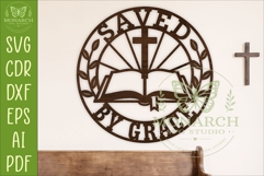 Saved By Grace SVG, Christian Wall Sign Laser Cut File Faith Product Image 1
