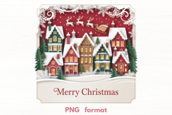 Reindeer Christmas Town PNG illustration Product Image 1