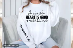 A cheerful Heart Is - Christian Sleeve T-Shirt Design Product Image 2