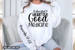 A cheerful Heart Is Good - Christian Sleeve T-Shirt Design Product Image 2