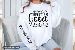 A cheerful Heart Is Good - Christian Sleeve T-Shirt Design Product Image 2