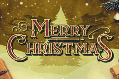 Merry Christmas greeting with vintage typography Product Image 1