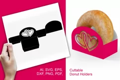A Couple of Hearts Doughnut Tray SVG Paper Cut Template