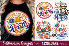 Crocheting Sublimation Faux yarn PNG 4 Designs Product Image 3