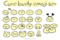 Cute lovely emoji set SVG illustration. Product Image 1