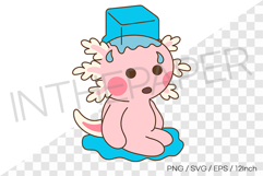 Cute pink axolotl with ice on its head because it is so hot Product Image 1