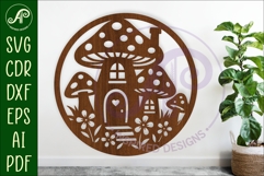 Mushroom house wall art sign template Product Image 1