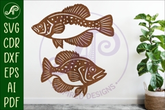 Black Crappie fish Silhouette laser cut wall art Product Image 1