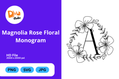 Magnolia Rose Floral Monogram Product Image 1