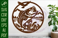 Largemouth Bass Fish wall sign svg laser cut Product Image 1