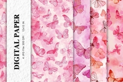 Butterfly Background Wallpaper Digital Paper Patter_4 Product Image 1