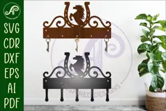 Horse shoe Key holder designs for wood and metal cutting Product Image 1
