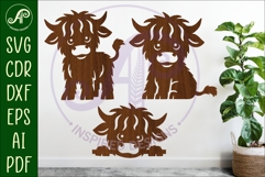 Cute Highland cow laser cut outs SVG file Product Image 1