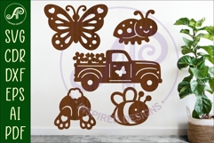 Spring / Easter silhouettes laser cut outs SVG 4 Product Image 1