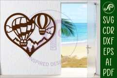 Hot air balloon wall sign, SVG file. vector sign Product Image 1
