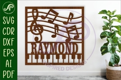 Music lovers name sign svg laser cut design or card Product Image 1