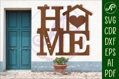 Home word with House theme wall art sign, SVG file. vector Product Image 1