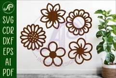 Flower Silhouette Cut out designs 7 Product Image 1