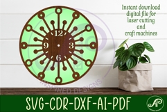 Mid century modern clock wall clock laser cut design 1 Product Image 1