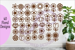 40 Flower SVG Bundle, Floral Cut Files, Laser Cut Flowers Product Image 1