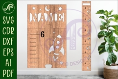 Space personalized kids height chart in imperial Product Image 1