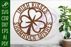 Irish Kisses and Shamrock Wishes St. Patrick's Day wall sign Product Image 1