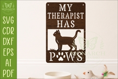 My Therapist Has Paws Cat Wall Sign SVG | Funny Cat Lover Product Image 1