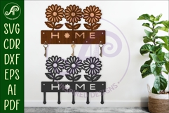 3 Daisies Key holder designs for wood and metal Product Image 1