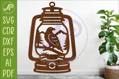 Camping Lantern Scene Eagle Wall Sign Product Image 1