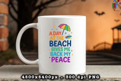 A Day At The Beach Peace Design PNG File