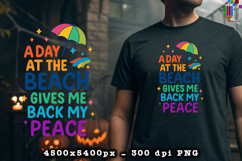 A Day At The Beach Peace Design PNG File