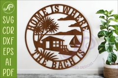 Home Is Where the Bach Is SVG, Kiwi Beach House Laser Cut Product Image 1