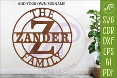 Monogram Family Letter Z Name Sign SVG Product Image 1