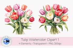 Spring Tulips PNG Watercolor Clipart 1 Product Image 2