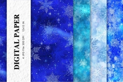Blue Snowflake Bokeh Sparkle Christmas Background Backdrop1 Product Image 1