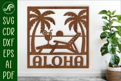 Beach lounger name wall art sign or card Product Image 1
