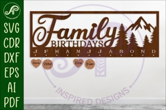 Family celebrations mountains Calendar SVG laser cut file Product Image 1