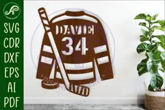 Ice hockey shirt name sign svg laser cut file Product Image 1