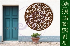 Butterflies circle wall sign, SVG file. Product Image 1