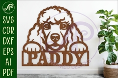 Poodle dog name sign svg laser cut file Product Image 1