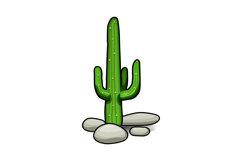 A drawing illustration art of a cactus clip art design Product Image 1