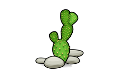 A drawing illustration art of a cactus clip art isolated Product Image 1