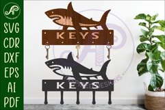 Shark Key holder Ocean designs for wood and metal Product Image 1