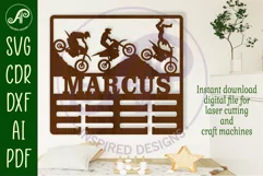 Motocross dirt bike medal holder Name svg laser cut Product Image 1