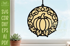 Pumpkin Suncatcher SVG | Autumn Window Hanger Laser Product Image 1