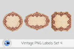 Vintage PNG Junk Journal Labels 4 Product Image 2