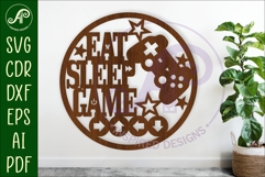 Gamer wall sign svg laser cut file Product Image 1