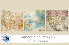 Vintage Map Papers 9 Junk Journal Paper Product Image 2